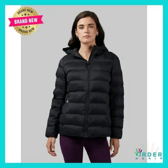 Lightweight Packable Hooded Puffer Jacket Water Resistant Travel Minimal